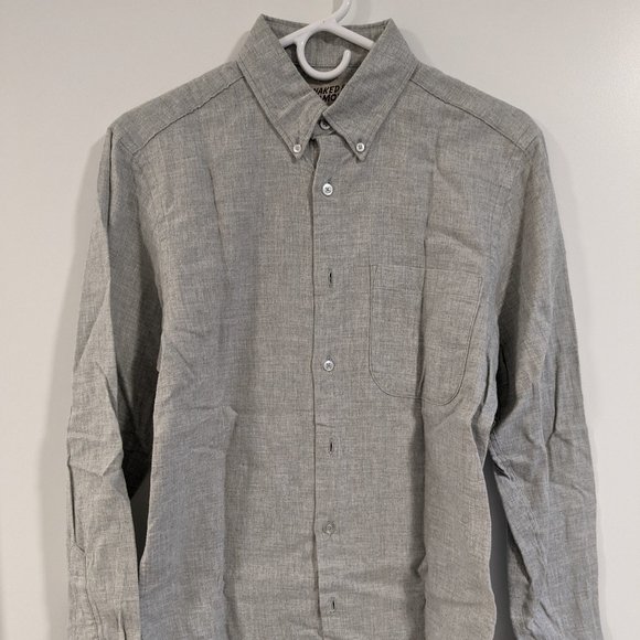Naked & famous grey flannel regular shirt - Picture 1 of 5